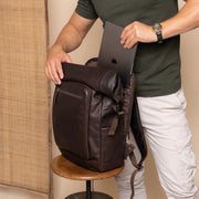 
Remo Ósvikið full grain leður Roll-top Backpack – alternate product view 3