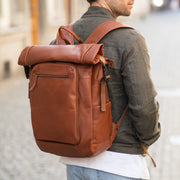 
Remo Ósvikið full grain leður Roll-top Backpack – alternate product view 2