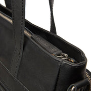 Alicante Full-Grain Leather Shopper - Structured Side Profile Showing Gusset Depth &amp; Expansion Capacity