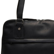 
Classic 100% Full-Grain leather Bag - Að aftan með styrktum leðurólum