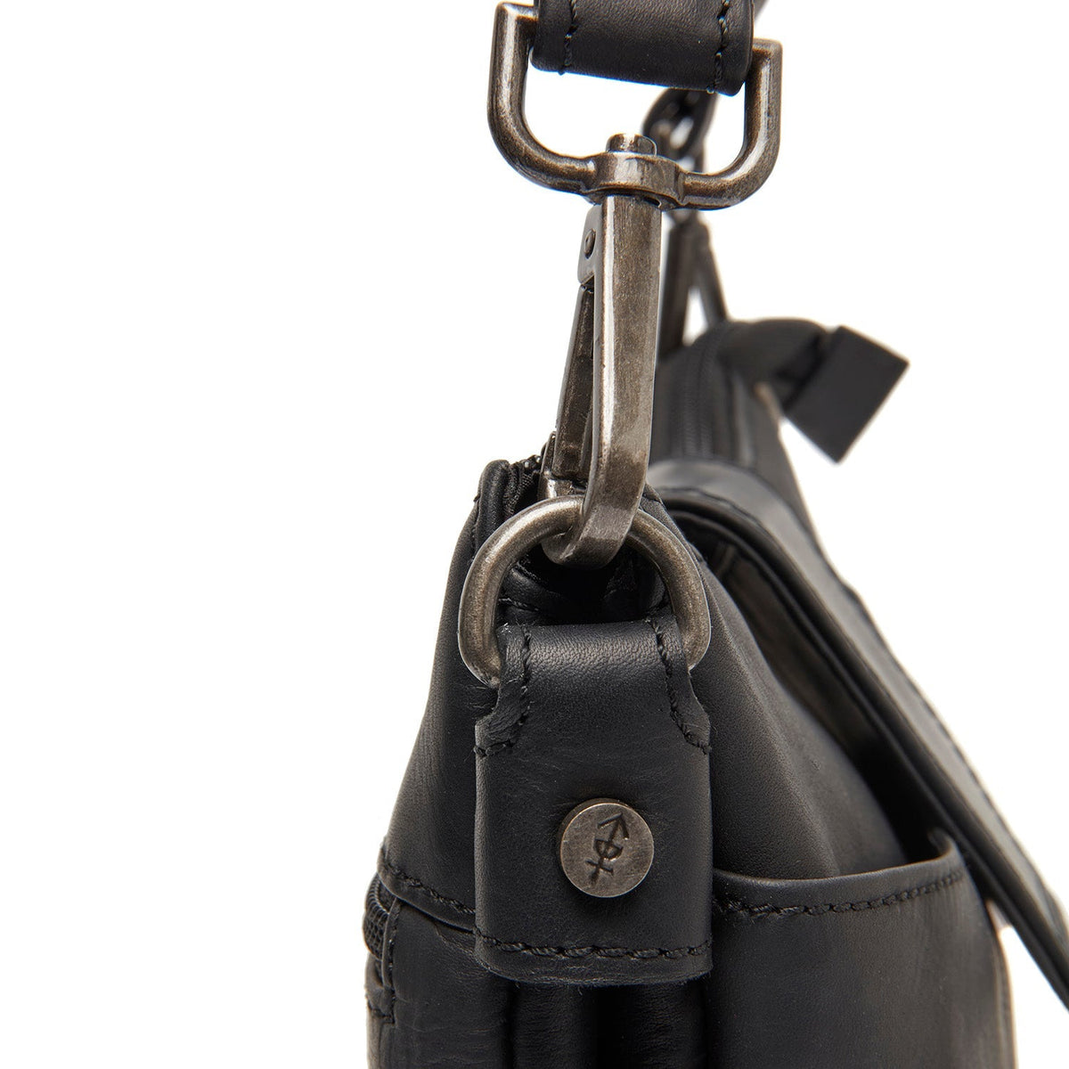 Calora Full-Grain Leather Shoulder Bag - Structured Side Profile Showing Gusset Depth &amp; Expansion Capacity