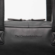 
Classic 100% Full-Grain leather Bag - Að aftan með styrktum leðurólum