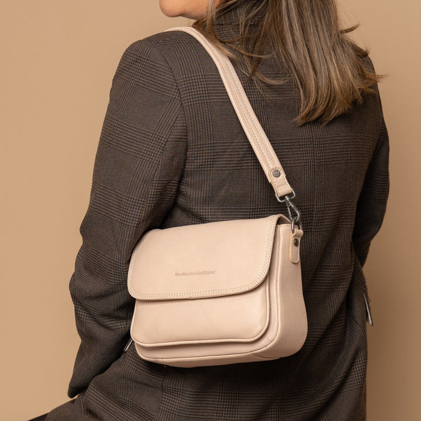 Miloa Full-Grain Leather Shoulder Bag fyrir konur