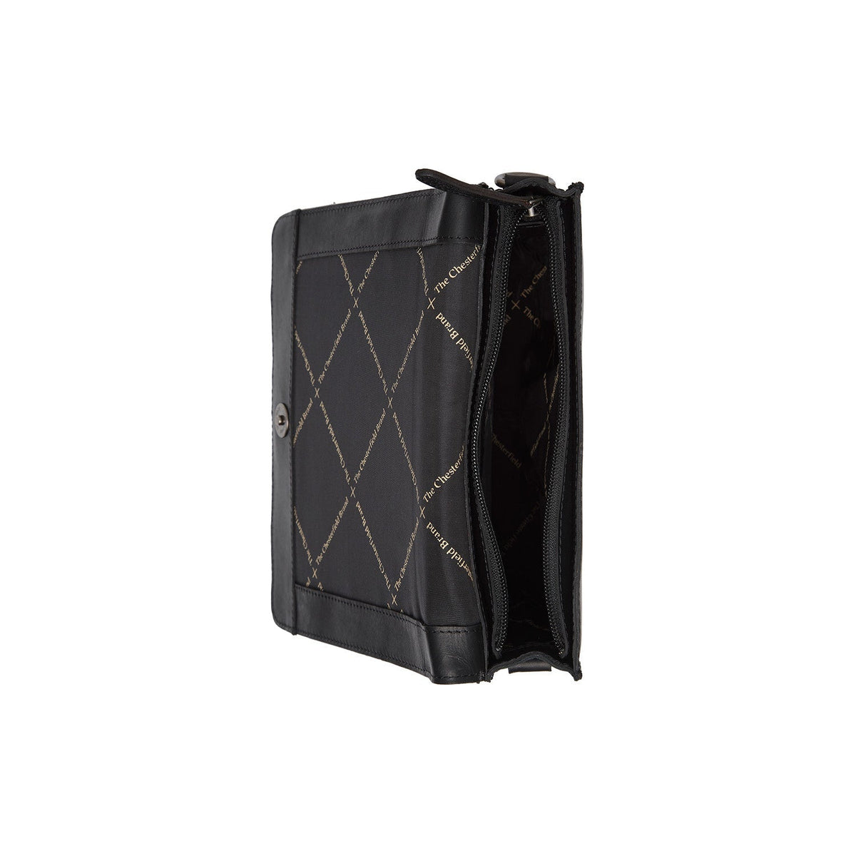 Osuna Full-Grain Leather Shoulder Bag - Structured Side Profile Showing Gusset Depth &amp; Expansion Capacity