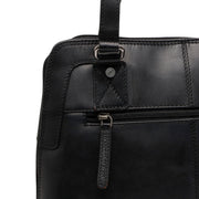 Seron Full-Grain Leather Shoulder Bag - Structured Side Profile Showing Gusset Depth &amp; Expansion Capacity