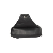 Leather Sling Bag Salla - Structured Side Profile Showing Gusset Depth &amp; Expansion Capacity