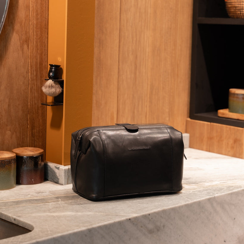 Biassa Full-Grain Leather Toiletry Bag fyrir konur