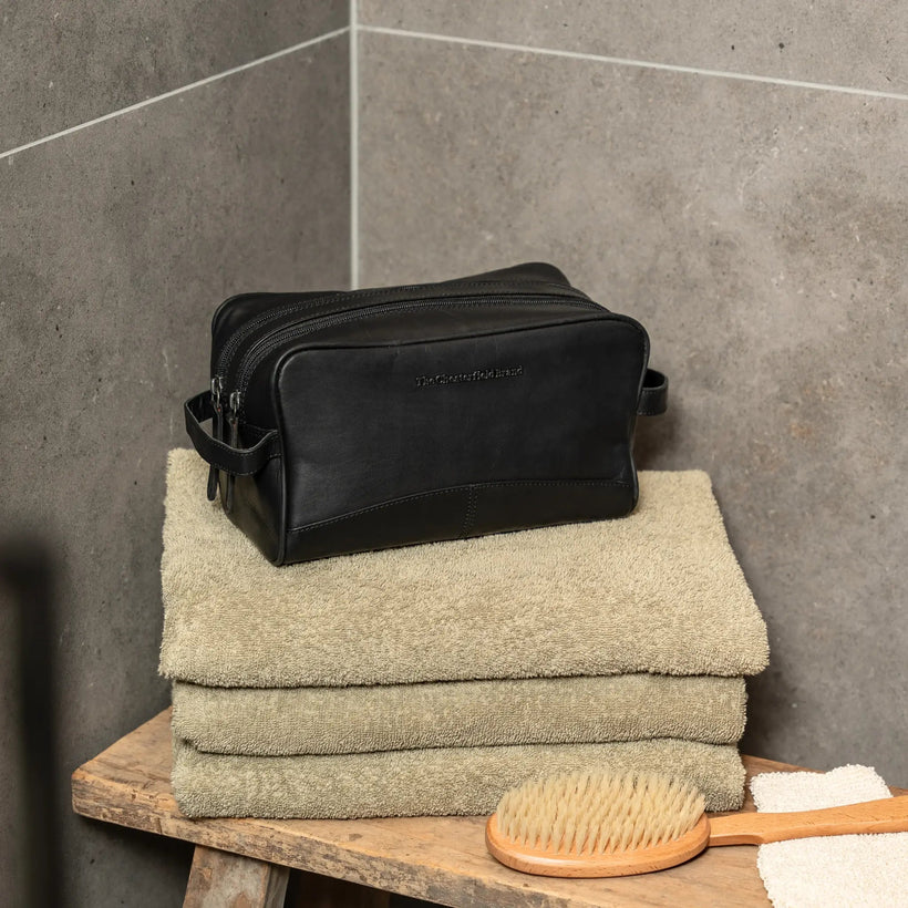 Stacey Full-Grain Leather Toiletry Bag fyrir konur