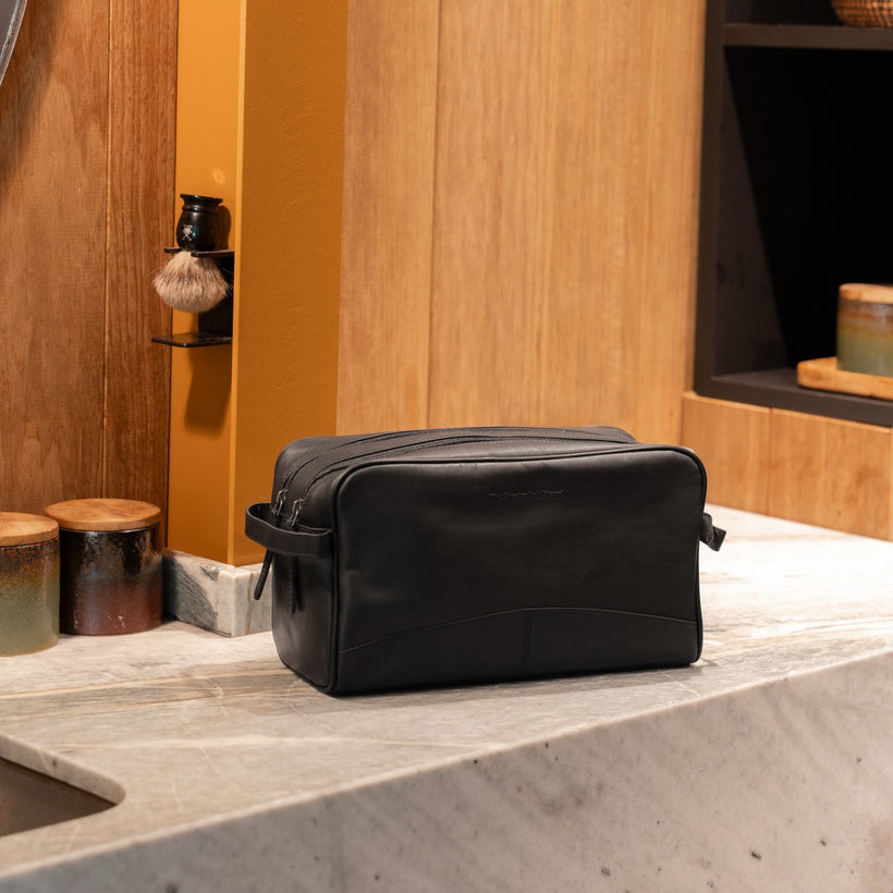 Stefan Full-Grain Leather Toiletry Bag fyrir konur