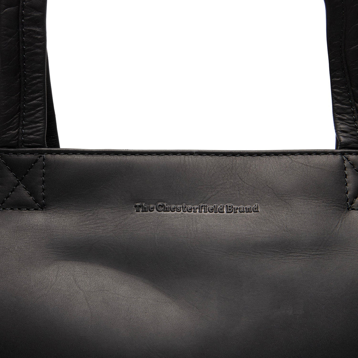 
Classic 100% Full-Grain leather Bag - Að aftan með styrktum leðurólum