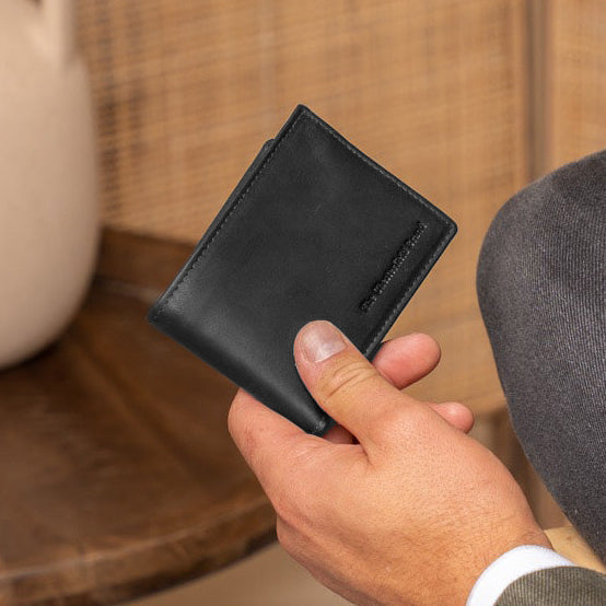 Enzo Full-Grain Leather Wallet fyrir karla
