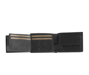 Solid Antique Brass Hardware &amp; Heavy-Duty Dual Zipper Detail on Marvin Ekta full grain leður Wallet