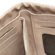 Solid Antique Brass Hardware &amp; Heavy-Duty Dual Zipper Detail on Mavona Full-Grain Leather Wallet