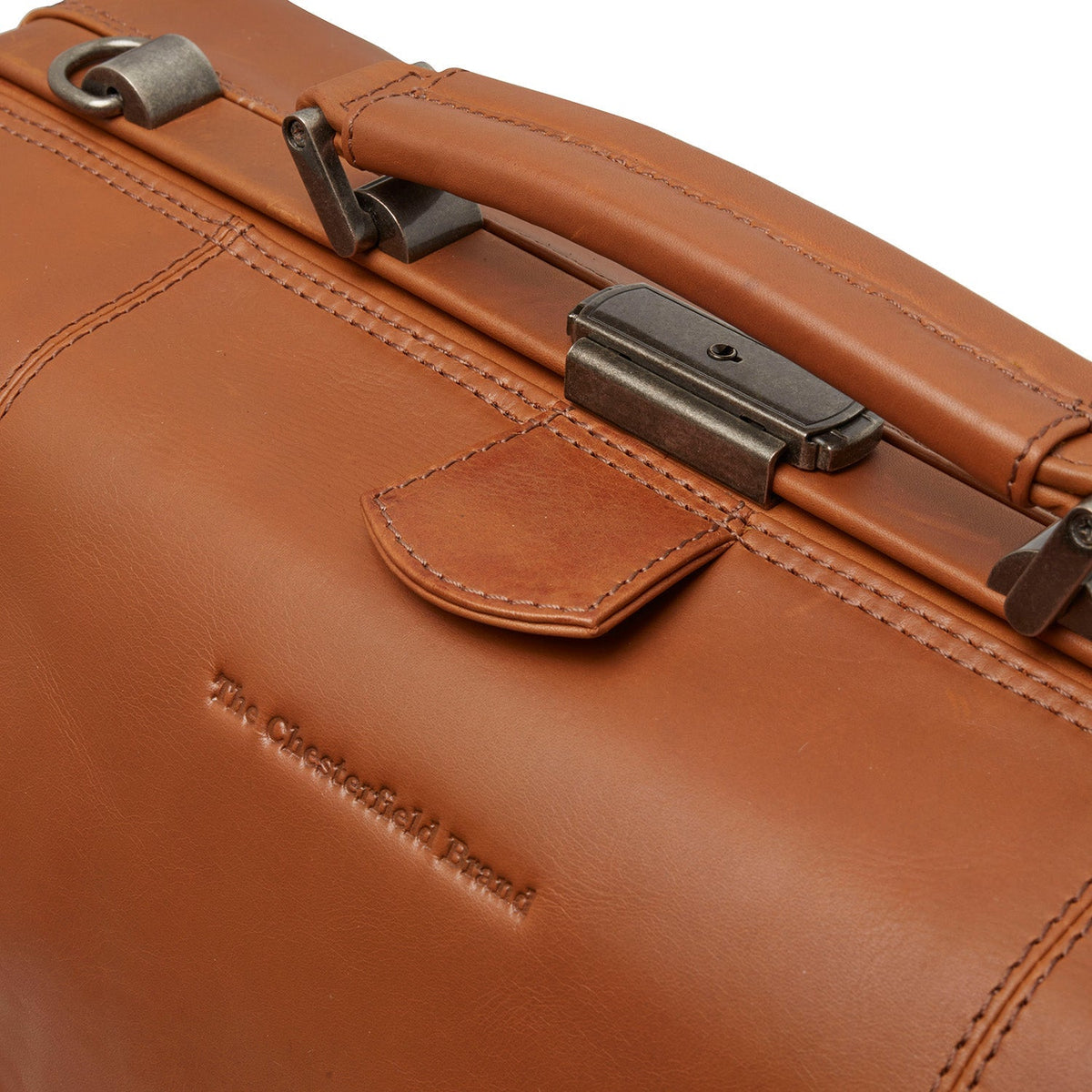 
Classic 100% Full-Grain Leather Duffle Bag - Að aftan með styrktum leðurólum