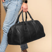 
Classic 100% Full-Grain Leather Duffle Bag - Að aftan með styrktum leðurólum