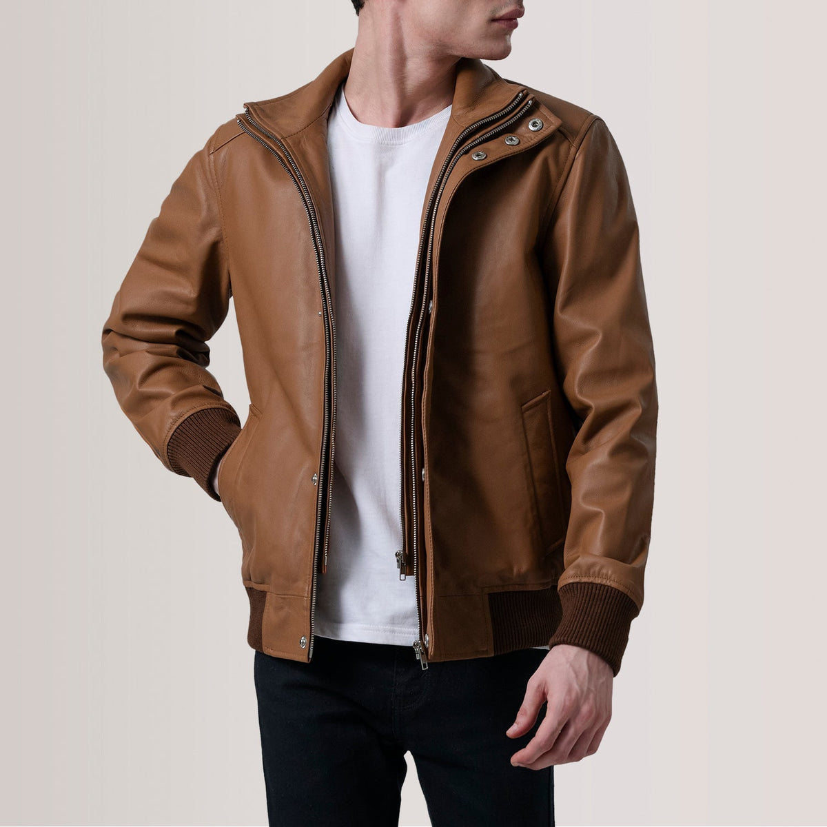 
Lester Brúnn Suede Bomberjakki úr Leðri fyrir Karla – alternate product view 1