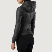 
Luna Hooded Bomberjakki úr Leðri fyrir Konur – alternate product view 5