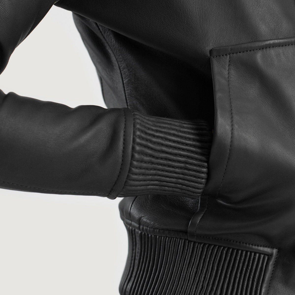 
Luna Hooded Bomberjakki úr Leðri fyrir Konur – alternate product view 6