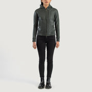 
Luna Hooded Bomberjakki úr Leðri fyrir Konur – alternate product view 3