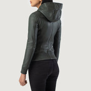 
Luna Hooded Bomberjakki úr Leðri fyrir Konur – alternate product view 5