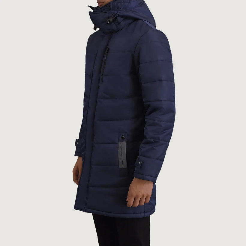 Moore Blár Hooded Parka fyrir Karla