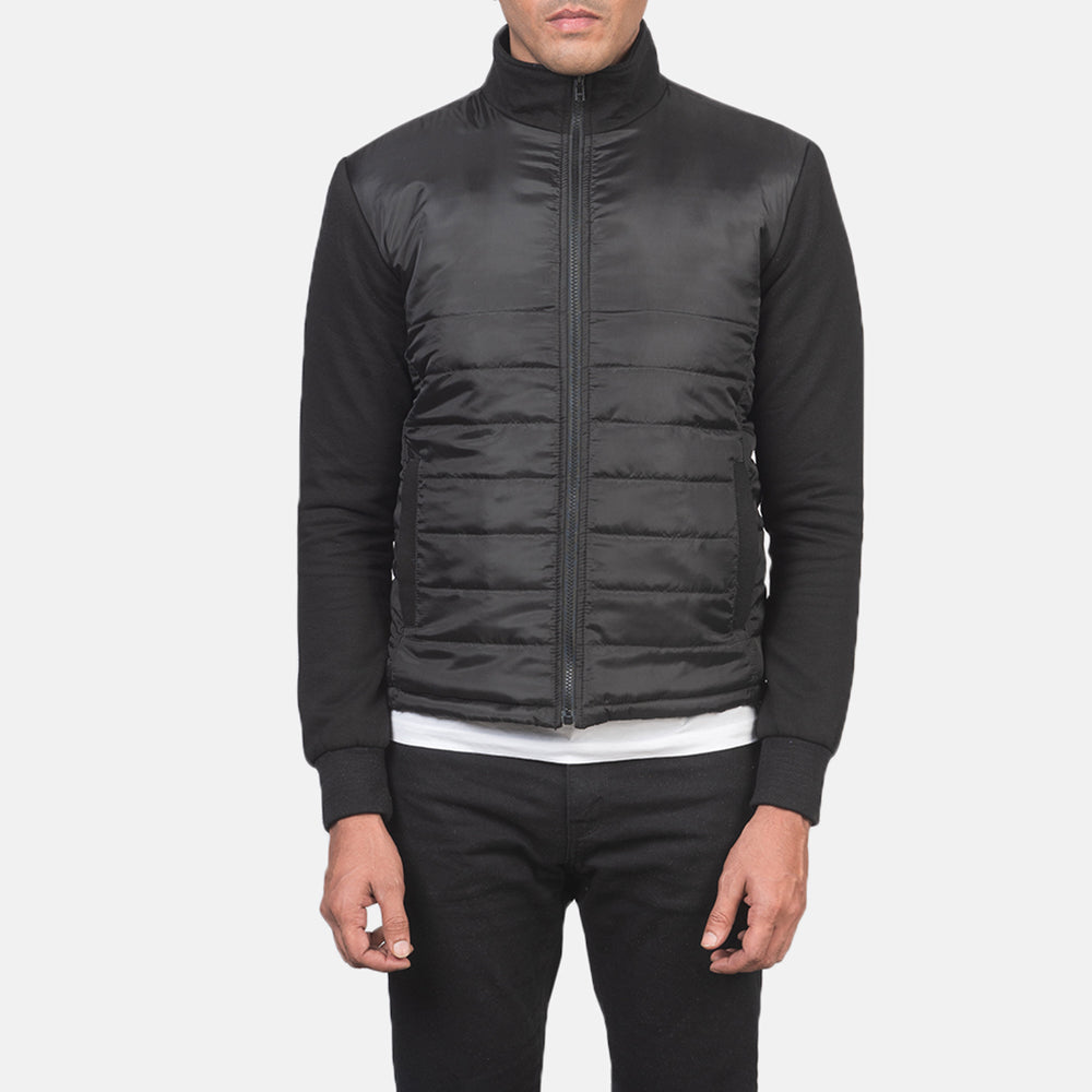 
Nærmynd of High Neck & Zipper with wind flap Hardware on Nashville Rimlaskorinn Svartur Windbreaker Leðurjakki fyrir Karla