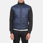 
Nærmynd of High Neck & Zipper with wind flap Hardware on Nashville Rimlaskorinn Blár Windbreaker Leðurjakki fyrir Karla
