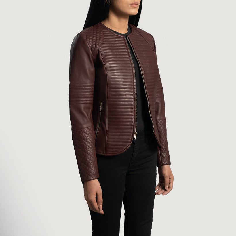 Nexi Quilted Leðurjakki fyrir konur