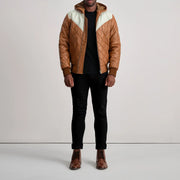 
Norman Leðurjakki Ljósbrúnn Puffer Leðurjakki fyrir Karla – alternate product view 3