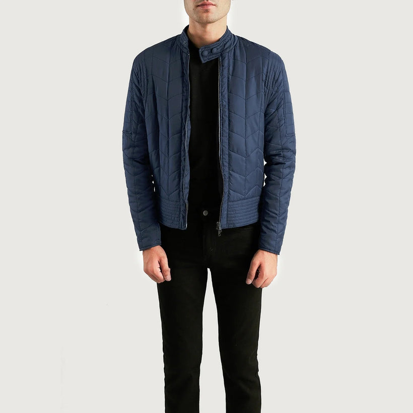 Nyle Quilted Windbreaker Leðurjakki fyrir karla