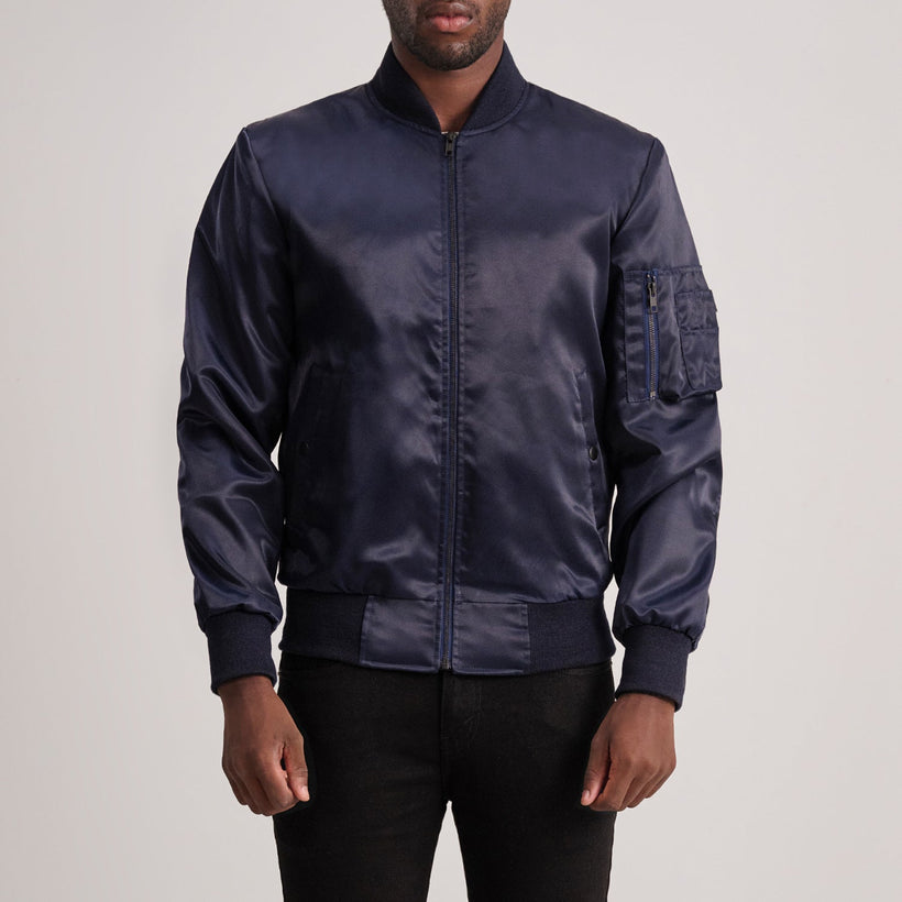Quinton MA-1 Blue Bomber jakki úr leðri fyrir karla