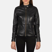 
Handunnið faldssnið Rave Brown Leather Biker Jacket