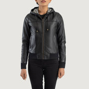 
Rebella Hooded Bomberjakki úr Leðri fyrir Konur – alternate product view 4