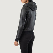 
Rebella Hooded Bomberjakki úr Leðri fyrir Konur – alternate product view 5