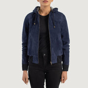 
Rebella Hooded Bomberjakki úr Leðri fyrir Konur – alternate product view 1