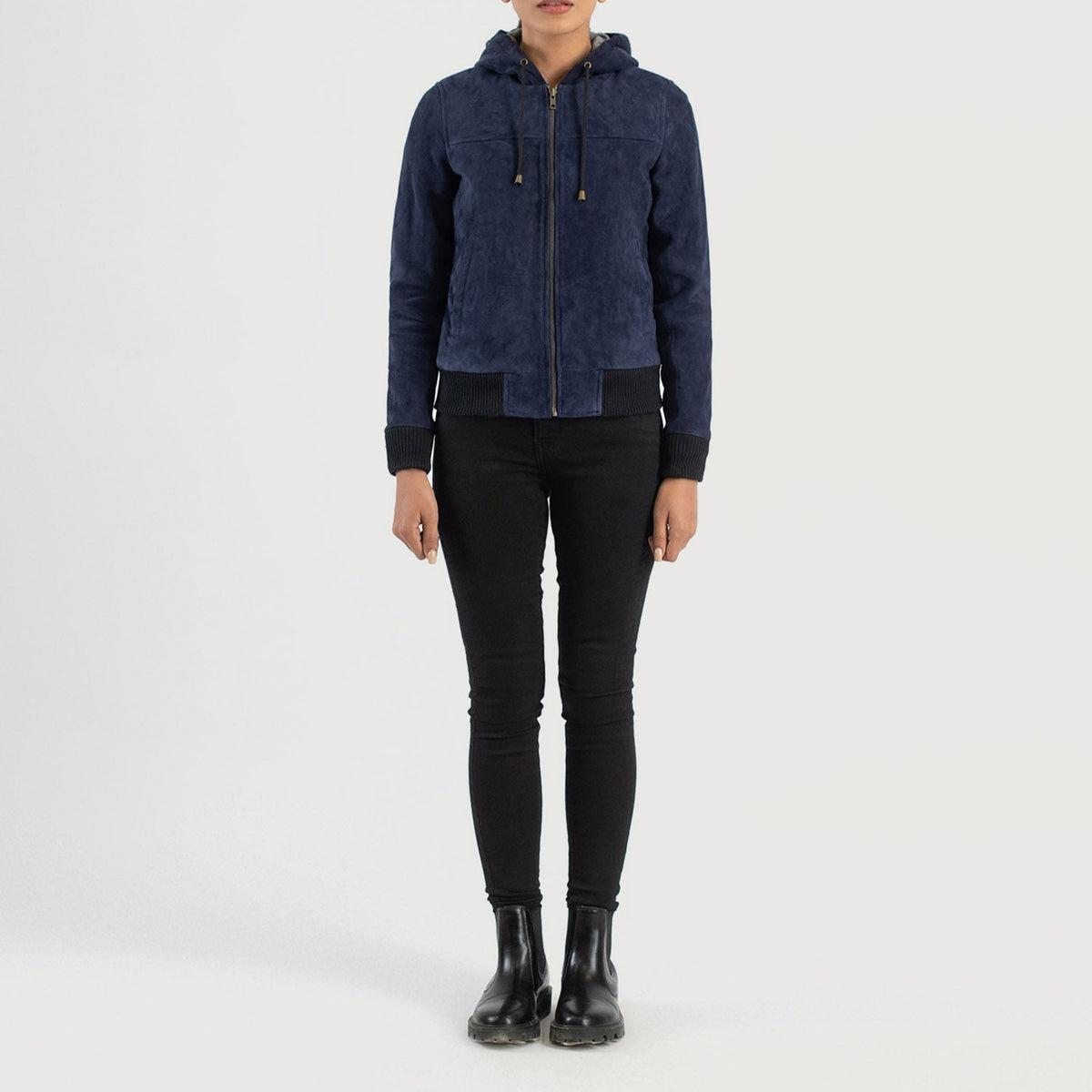 
Rebella Hooded Bomberjakki úr Leðri fyrir Konur – alternate product view 3