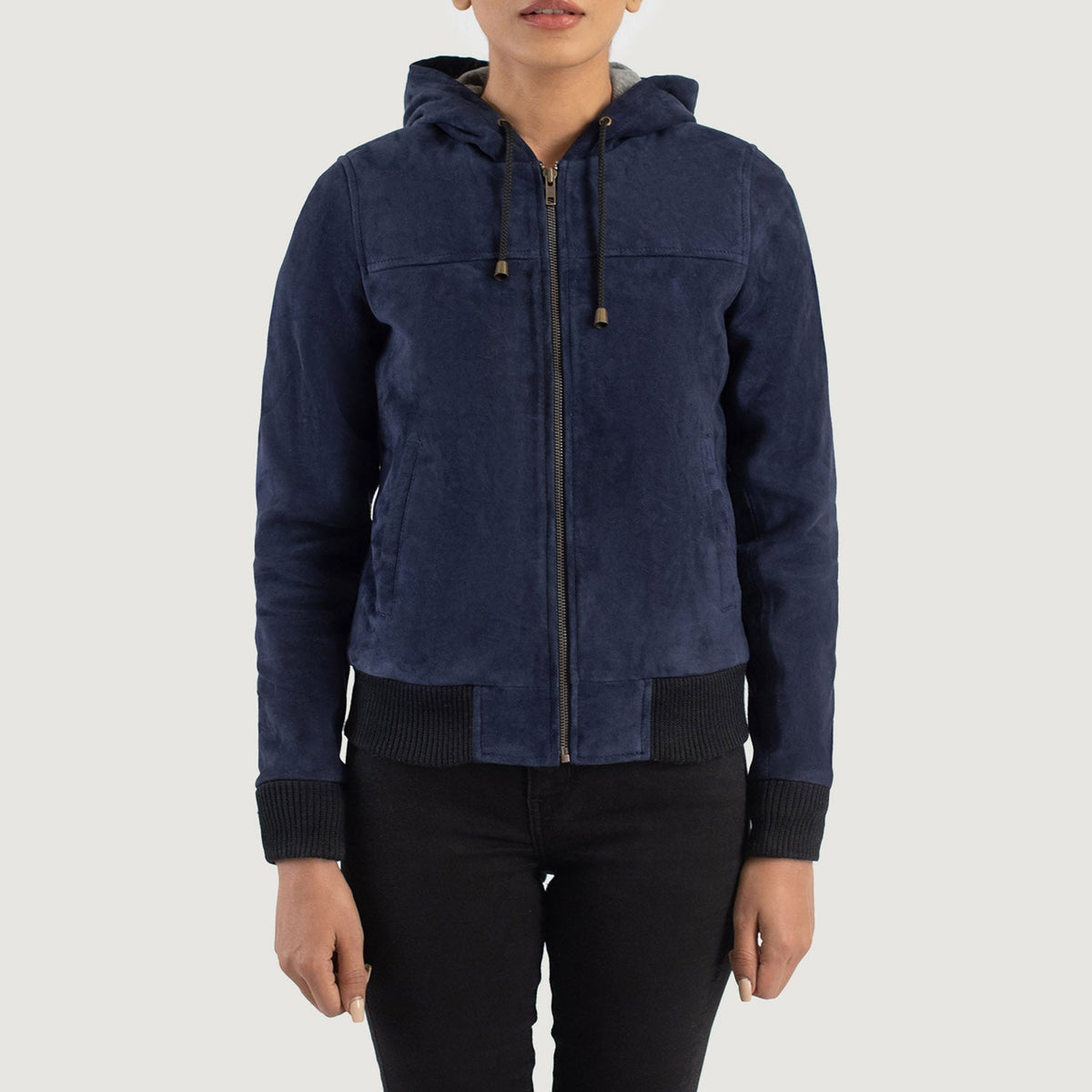 
Rebella Hooded Bomberjakki úr Leðri fyrir Konur – alternate product view 4