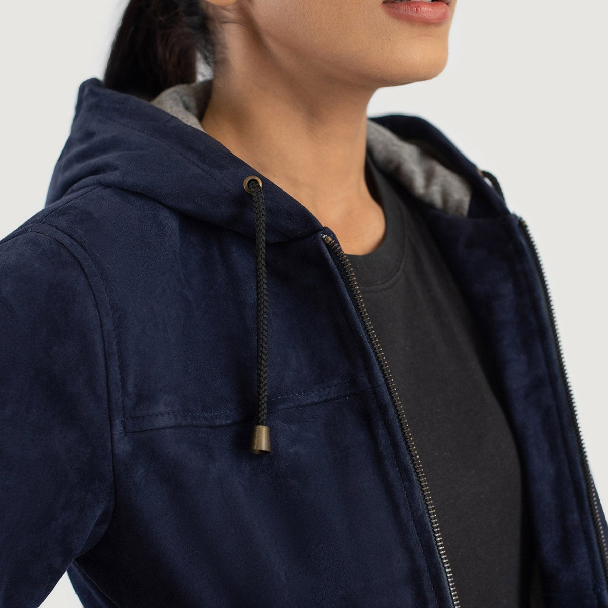 
Rebella Hooded Bomberjakki úr Leðri fyrir Konur – alternate product view 6