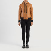 
Rebella Hooded Bomberjakki úr Leðri fyrir Konur – alternate product view 3