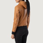 
Rebella Hooded Bomberjakki úr Leðri fyrir Konur – alternate product view 5