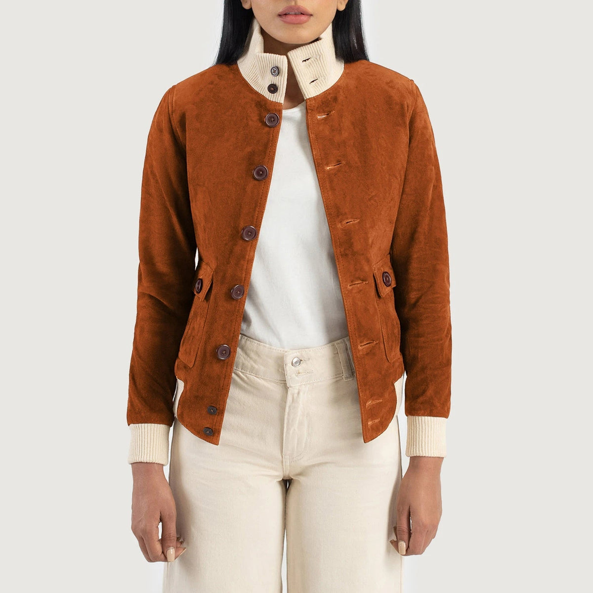 
Sasha A1 Bomberjakki úr Leðri fyrir Konur – alternate product view 1