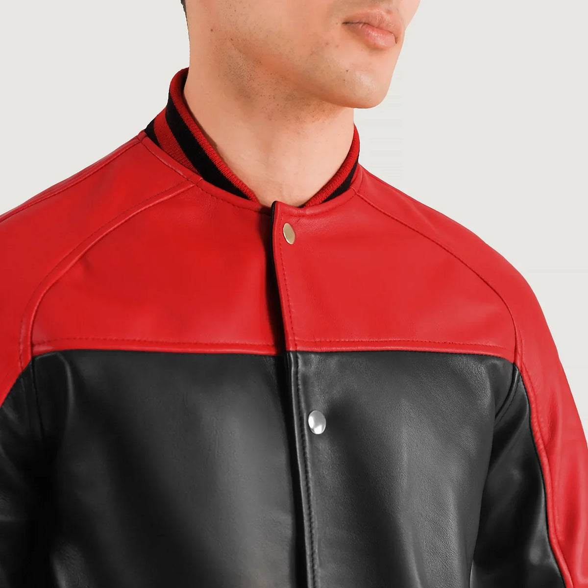 
Terrance Svartur Varsity Leðurjakki fyrir Karla – alternate product view 3