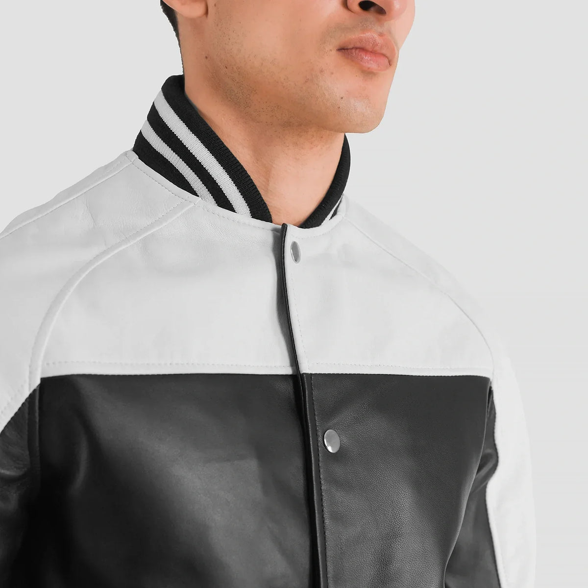 
Terrance Svartur Varsity Leðurjakki fyrir Karla – alternate product view 6