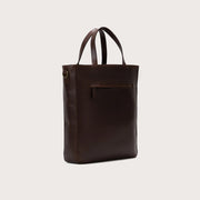 
The Poet Vintage Brown Leather Tote Bag For Men & Women - Hliðarsýn sem sýnir dýpt og rúmmál